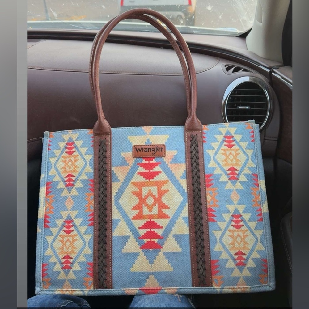 Wrangler Geometric Pattern Tote Bag - image 1